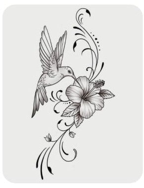 Hibiskus mit Kolibri